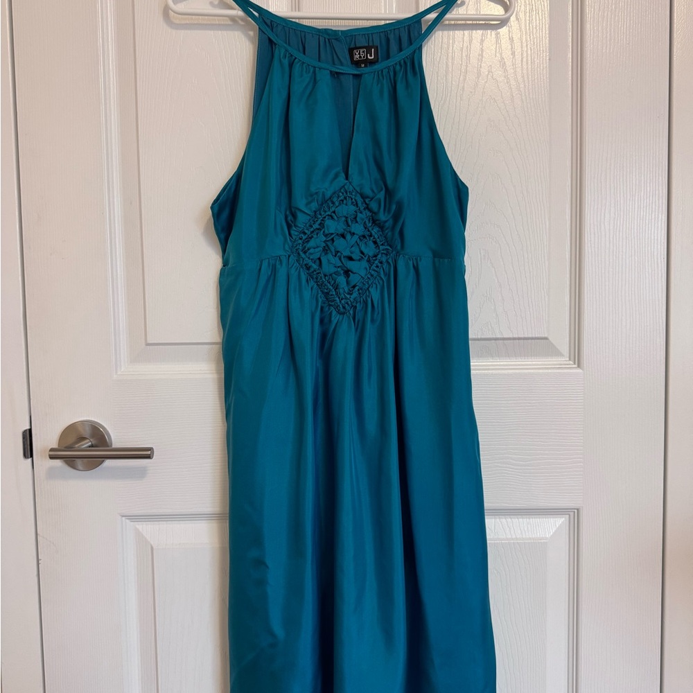 Teal Silk Dress